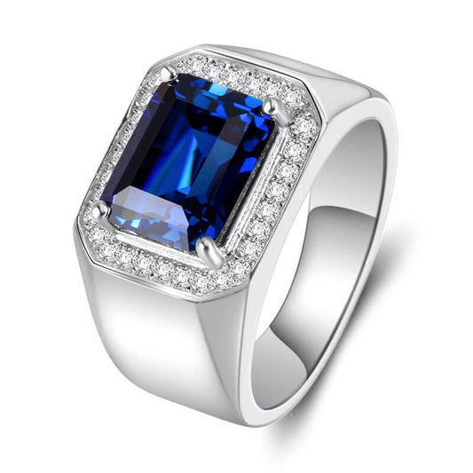 "Divine In Blue & Green" Men's Sapphire Ring