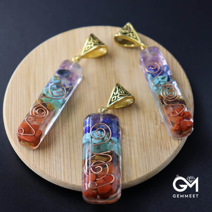 Colorful Stone Hexagon Cone Hexagon Column Necklace