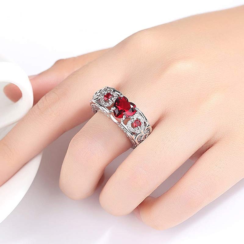 Birthstone Series - Red & Pink Zircon Ring