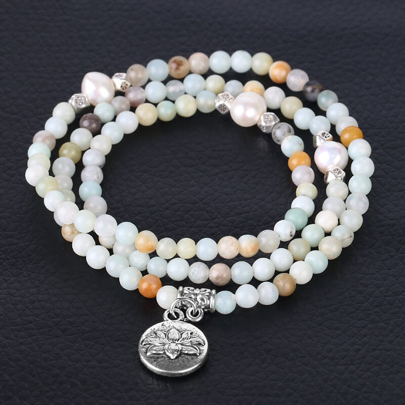 Pearl Rosary Lotus Bracelet