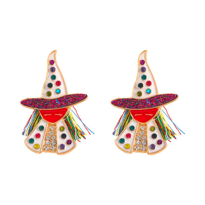 Halloween Wacky Witch  Magician Earrings