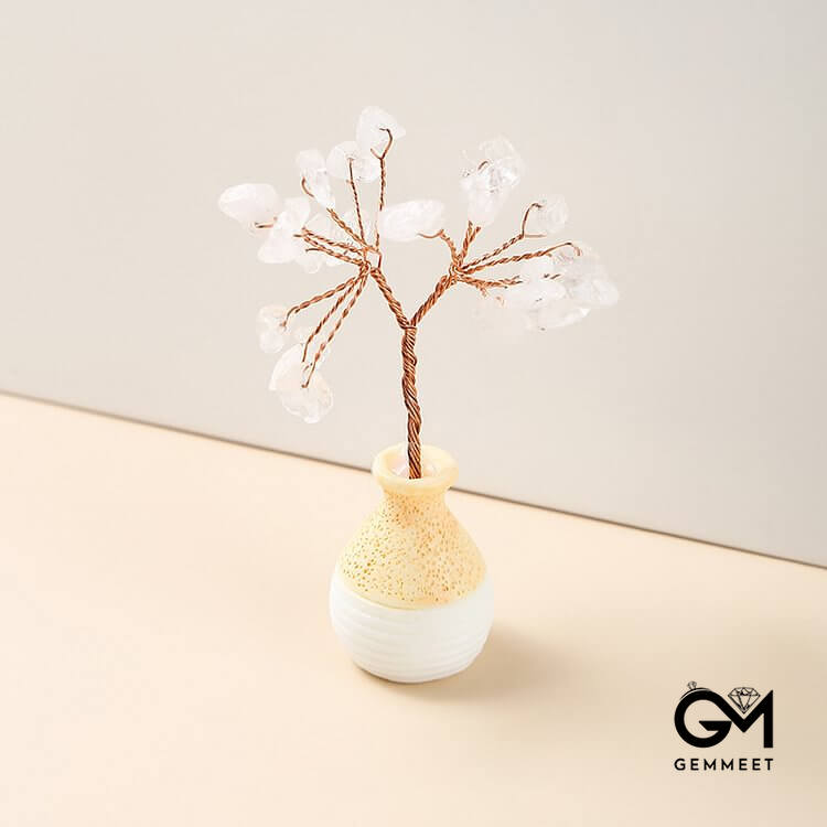 Crystal Gravel Vase Feng Shui Tree