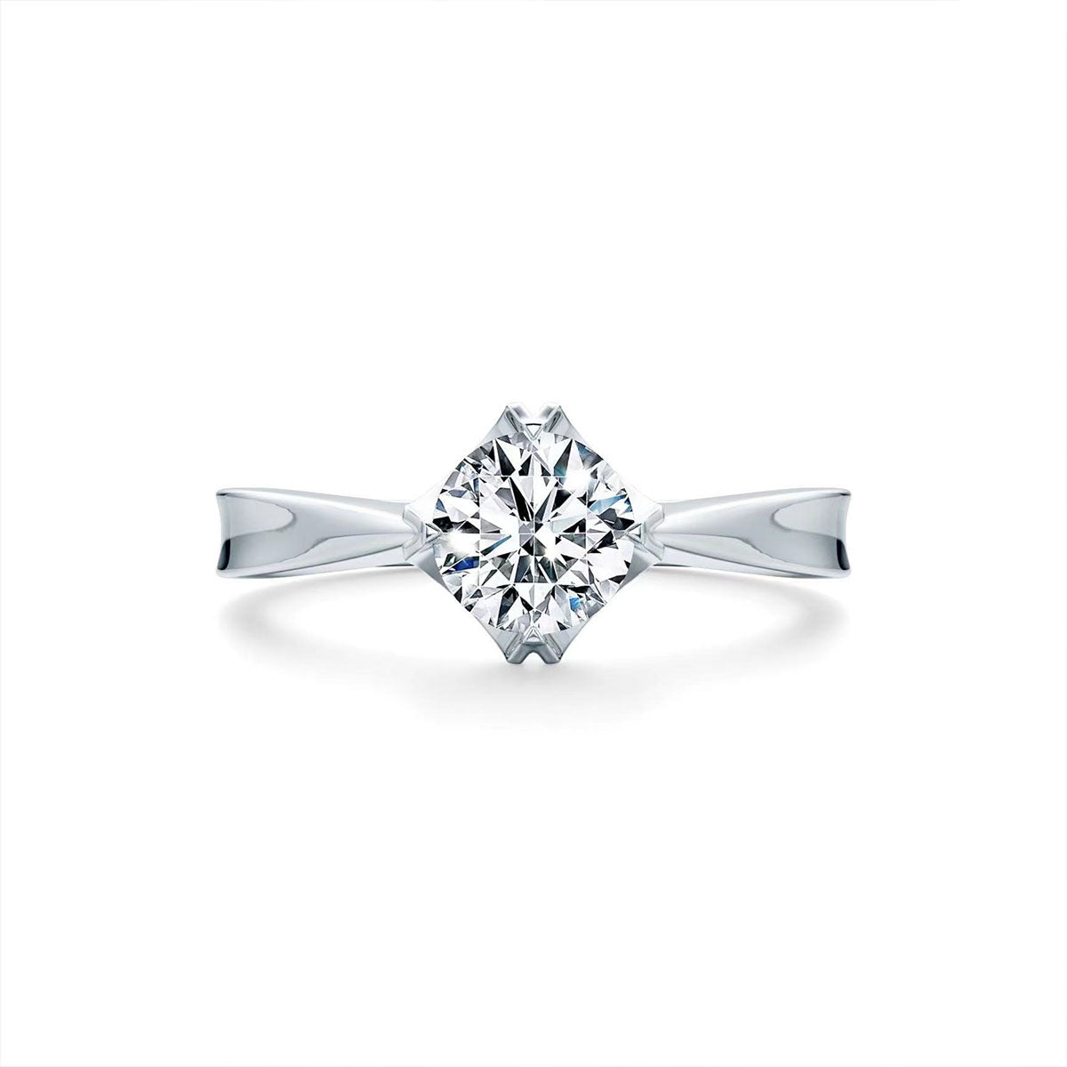 White Gold Fashion Four Prong Setting Adjustable Moissanite Ring