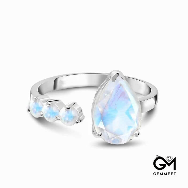 Drop Cut Moonstone Ring