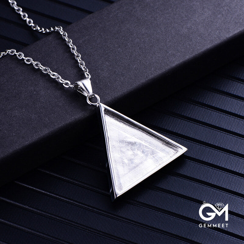 Titanium Steel Horus Eye of God Triangle Necklace