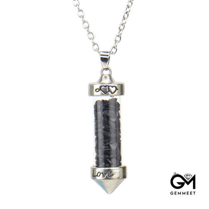 Crystal Wishing Bottle Conical Love Bottle Pendant Necklace