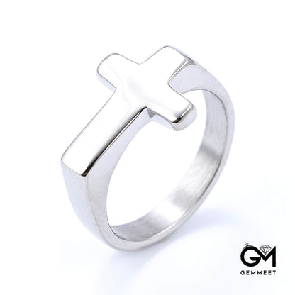 Titanium Steel Ring Cross Ring