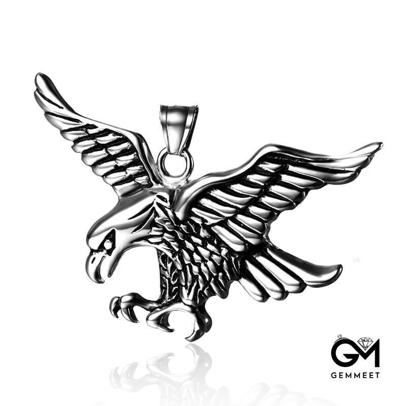 Titanium Steel Eagle Wings Plated Gold Necklace