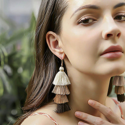 Hand-tasseled Retro Ethnic Style Long Bohemian Earrings