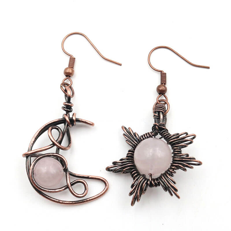 Vintage Hollow Moon & Star Dangle Earrings