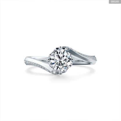 White Gold Infinity Setting Design Adjustable Moissanite Ring