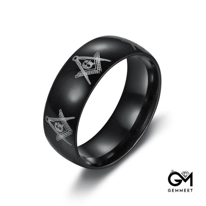 Titanium Steel Men's Letter G Ring