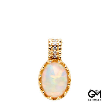 Light Luxury Vintage Opal Ring Necklace