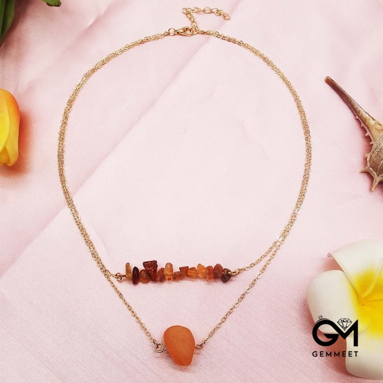 Healing Crystal Double Layer Necklace