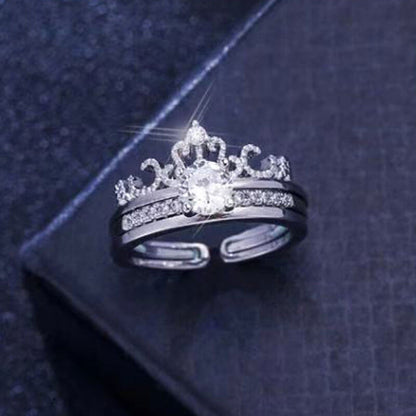 2 in 1 Hollow Crown Adjustable Ring