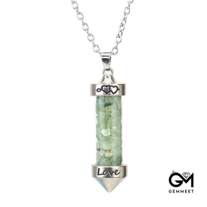 Crystal Wishing Bottle Conical Love Bottle Pendant Necklace