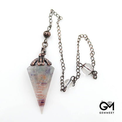 Bronze Crystal Hexagon Cone Pendant