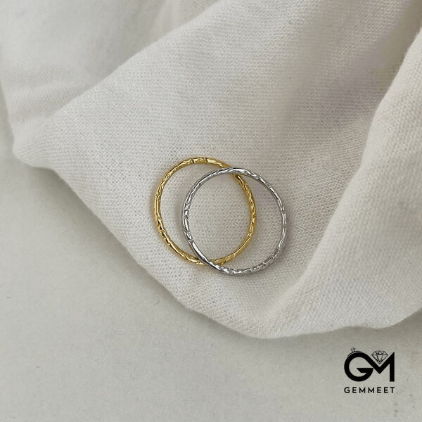 S925 Silver Simple Texture Fine Textured Ring